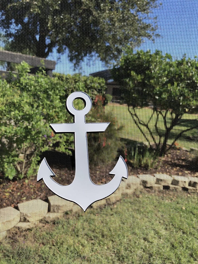 DCentralÂ® Anchor Flexible Vinyl Screen Magnet:Double-Sided. Bright White-Easier to See Day & Night. Decorative. Helps to Stop Walking into Screens, Covers Small tears in Screens Size 4.5" x .6"